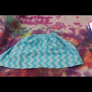 Blue and light blue vertical chevron skirt